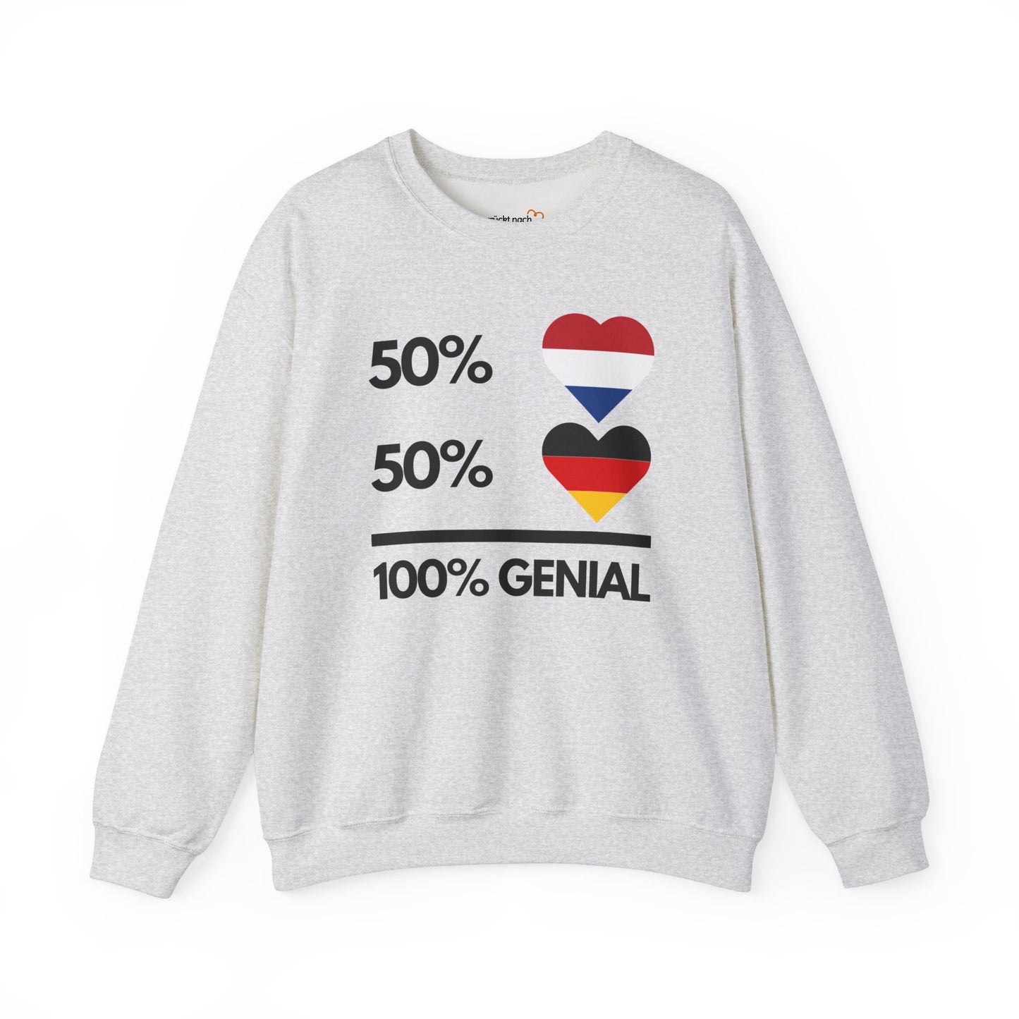 "50 % NL + 50 % DE = 100 % genial!“ Sweatshirt