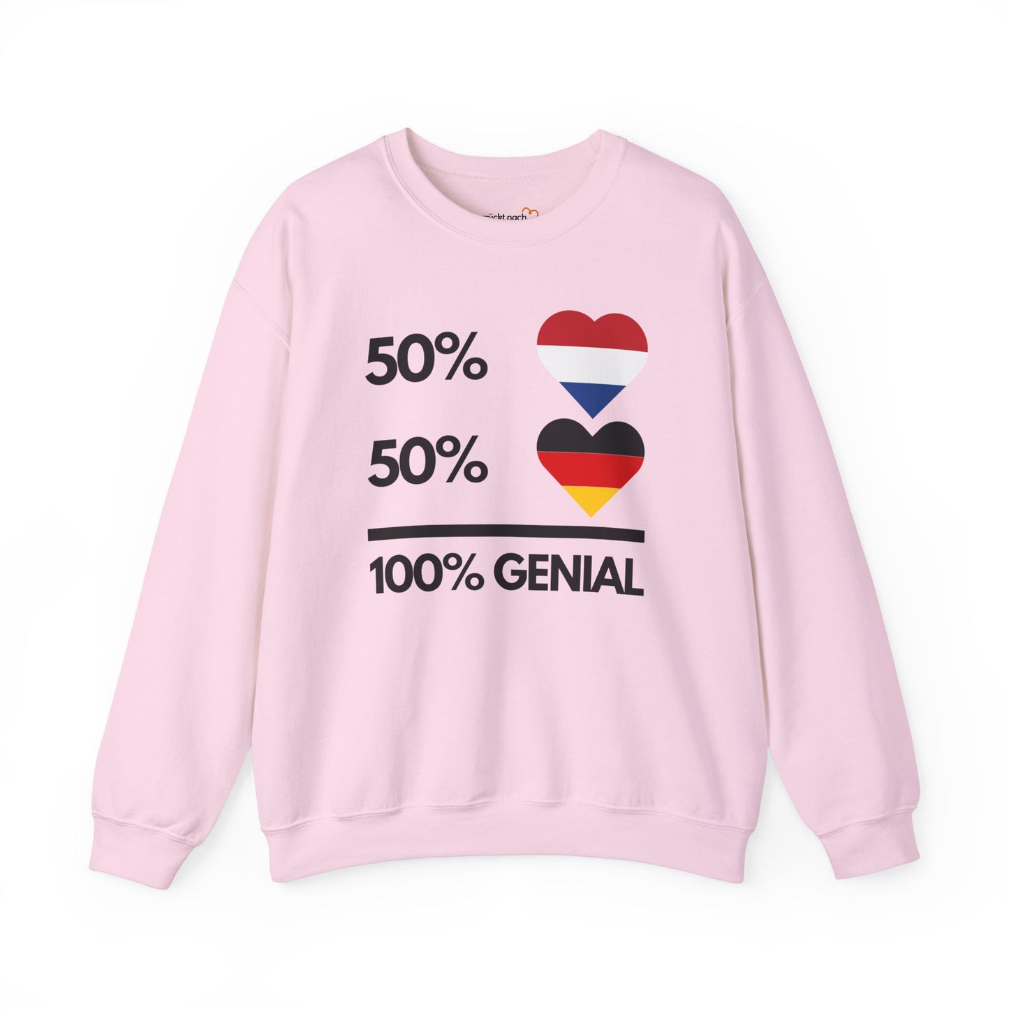 "50 % NL + 50 % DE = 100 % genial!“ Sweatshirt